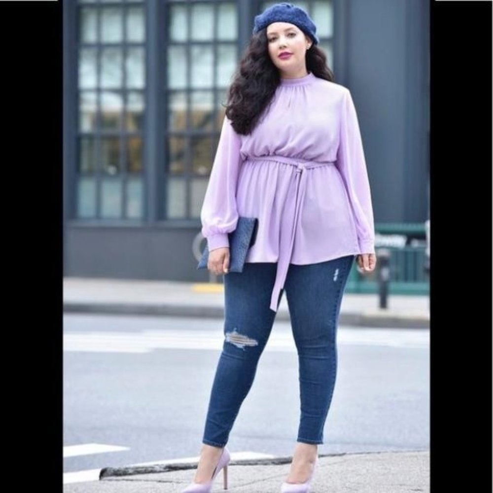 Lane Bryant Girl With Curves X Belted Tunic Blouse 22